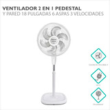 Ventilador 2 En 1 Pedestal Y Pared 18 PuLG 6 Aspas 3 Vel 