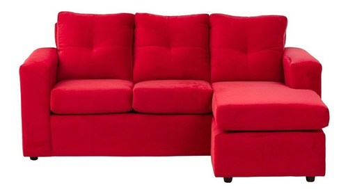 Seccional Multiposicion Emilia Felpa Rojo / Muebles América