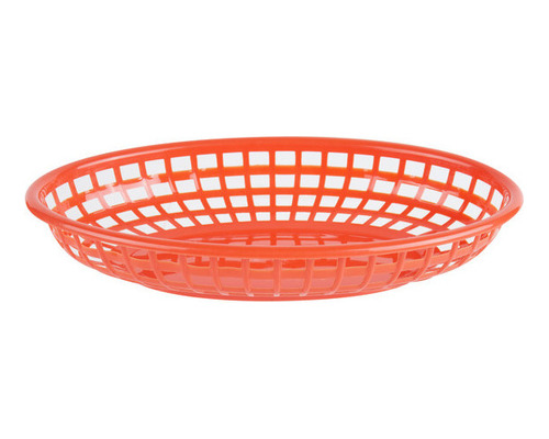 Juego 12 Canastillas Ovaladas 23x13.75 Cm Plastico Rojo