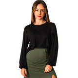 Blusa Manga Longa Feminina Basica