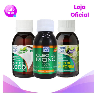 Kit Terapia Capilar Natuhair Óleo De Coco + Rícino + Alecrim | Parcelamento sem juros
