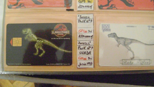 Tarjeta Telefonica Colec Telecom Peliculas Jurassic Park 7 N