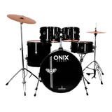 Bateria Acústica Nagano Onix Smart 22 Abk Com Banco E Pratos