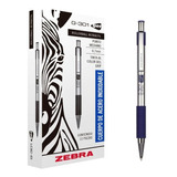 Caja 12 Plumas De Gel Bolígrafo Zebra G 301 Tinta Azul/negra