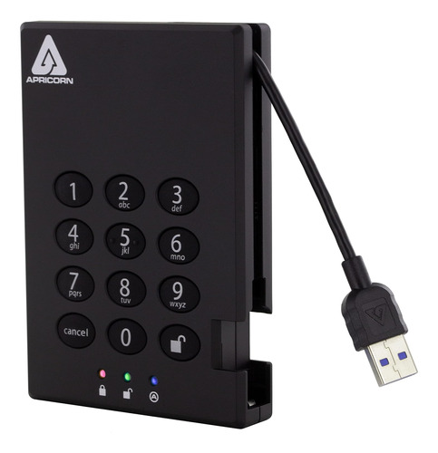 Apricorn 1tb Aegis Padlock Usb 3.0 256-bit Aes Xts Disco Dur