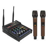 Mezclador De Audio Profesional Con 2 Micrófonos Inalámbricos