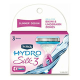 Schick Hydro Silk 3 Repuestos 4pz Color Azul