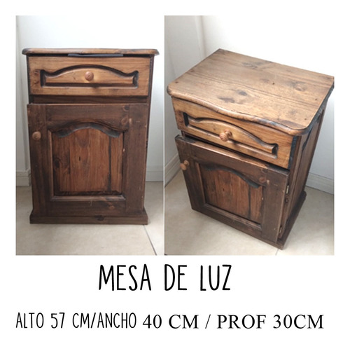 Mesa De Luz De Pino - Impecable Estado