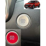 Moldura Botón Encendido Para Hyundai Tucson 2022 2023 Rojo
