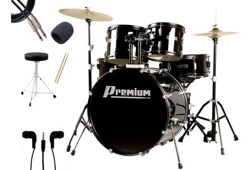 Bateria Acústica Premium Dx722 Bk 22'' Profissional Preta