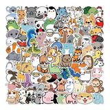 Set X 100 Stickers Animales Kawaii Niños Calcomanias Happy