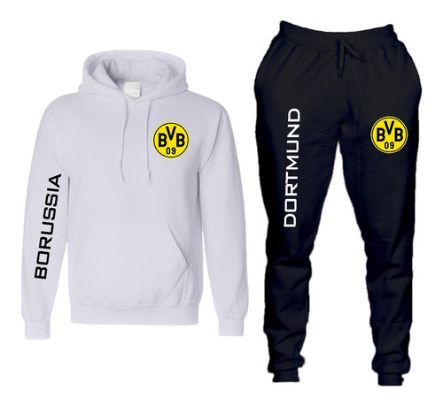 Conjunto Moletom Abrigo Borussia Bvb Calça E Blusa De Frio