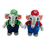 Pack 2 Figuras Felpa Super Mario Bros Wonder Elefante 30cm 
