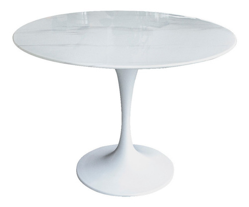 Mesa Redonda 110 Cm De Diametro Tulip Marmol Carrara Blanca