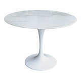 Mesa Redonda 110 Cm De Diametro Tulip Marmol Carrara Blanca