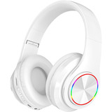 Fone De Ouvido Over-ear Sem Fio Megasonic B39 Branco Com Luz Led