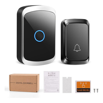 Tensky Timbre Inalámbrico Impermeable Con Luz Led Negro A58bk 1 Transmisor Y 1 Receptor, 300 Metros De Alcance Con 60 Melodías, 5 Niveles De Volumen Ajustable, Led Indicador, Para Casa, Oficinas, Hote | MercadoLibre