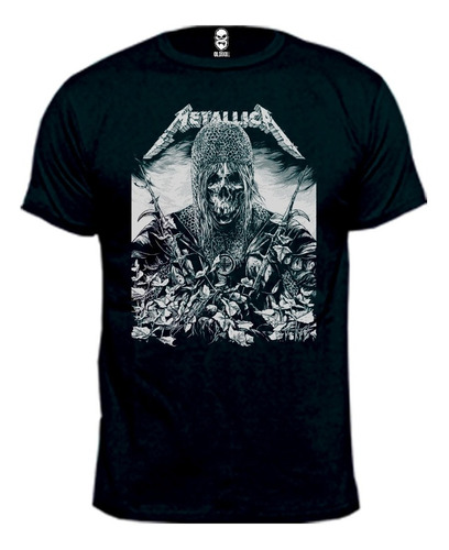 Remera Metallica Calavera 100% Algodón Premium Peinado