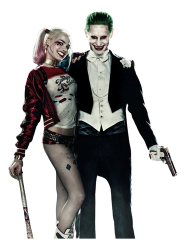Tatuaje Temporal Joker Y Harley Quinn 3 Versiones Grande