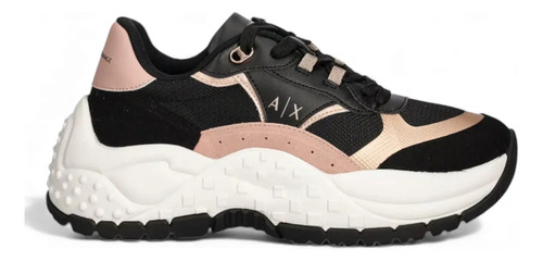 Tenis Armani Exchange Sneakers Casual Para Mujer Ax Negro - Original
