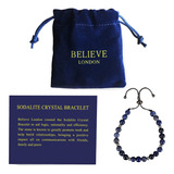 Brazalete De Sodalita Believe London (cadena Negra Ajustable