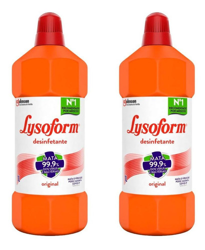 Kit 2 Desinfetante Bruto Lysoform Uso Geral Original 1l