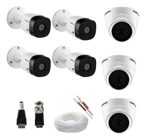 Kit 4 Câmeras Intelbras 1220b Fullhd +dome +cabo +conectores