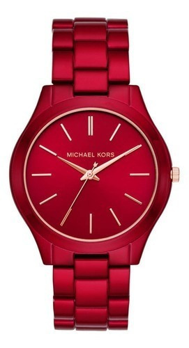 Michael Kors Reloj De Pulsera Para Mujer 42 Mm Rojo Color De La Correa Acero Inoxidable