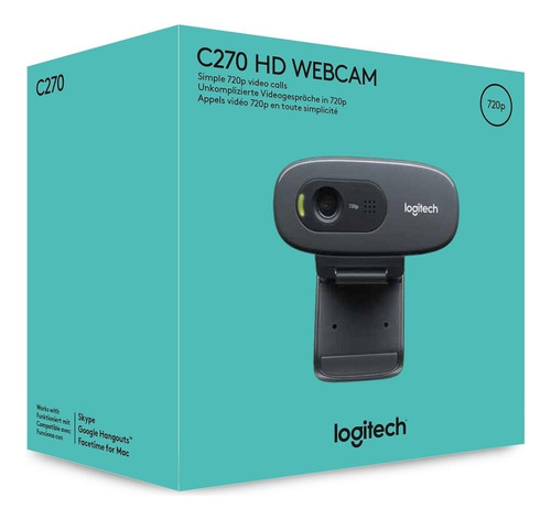 Webcam Logitech C270 Hd 720p 30fps C/ Microfone