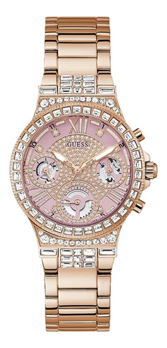Reloj Mujer Guess Gw0320l6 Cuarzo Pulso Oro Rosa En Acero
