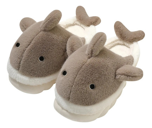 Pantuflas Sandalia Tiburón Shark Peluche Cómodas Mujer Dama