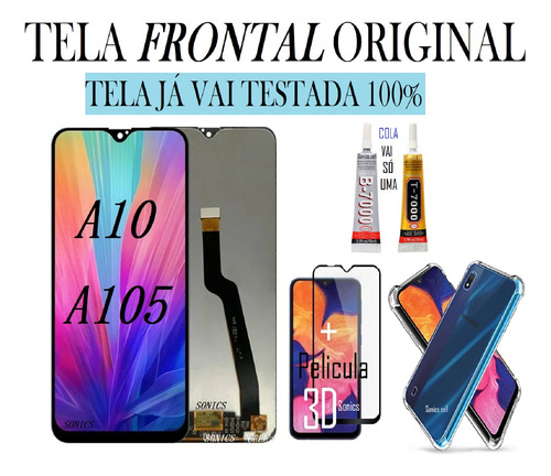 Tela Frontal Touch Display A10 A105 +pelíc,d3+cola+capinha