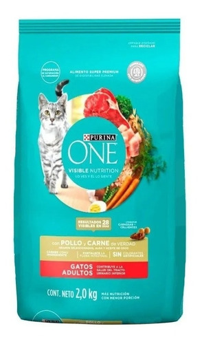 Alimento Para Gato Adulto Pollo Carne Purina One 2kg