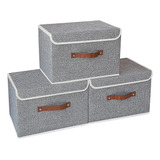 Cajas Almacenaje Lavable, 3 Pack Contenedores Almacenamiento