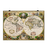 Mapa Antiguo Grande 200x140 Impreso