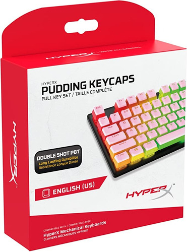 Set De Teclas Hyperx Pudding Keycaps Rgb Rosado