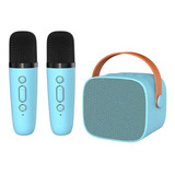 Altavoz Bluetooth Karaoke Portátil Con 2 Micrófonos