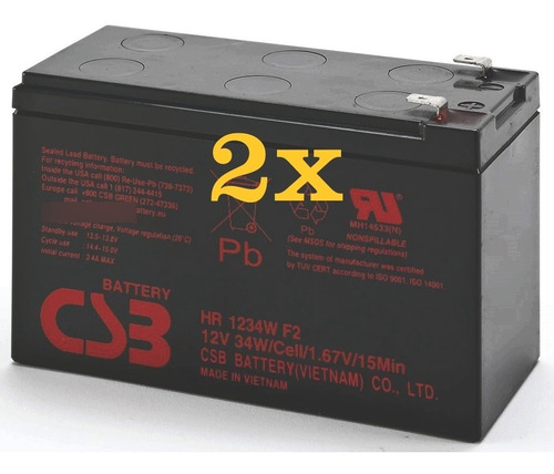Kit 2 Baterias Para Ups Tripp Lite Omnivs1500xl 2xhr1234w
