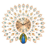 Reloj De Pared Creativo De Pavo Real Con Diseño De Metal, Ar