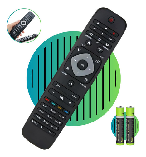 Controle Remoto Universal Para Smart Tv Philips Lcd Led 4k