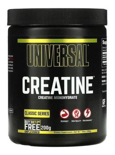 Suplemento Em Pó Universal Nutrition Creatine Monohydrate Sem Sabor Em Pote De 200ml