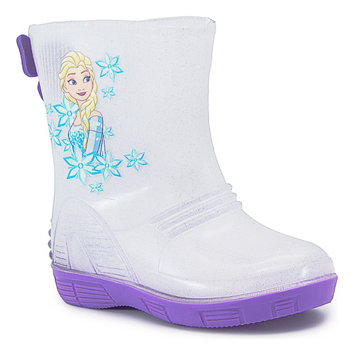 Bota Lluvia Niña Disney Ari Cristal/lila Frozen Elsa 13-21