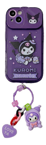 Funda Kuromi Silicona Con Espejo Colgante Para iPhone