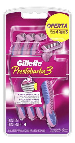 Aparelho De Depilacao Gillette Prestobarba 3 Leve 4 Pague 3 