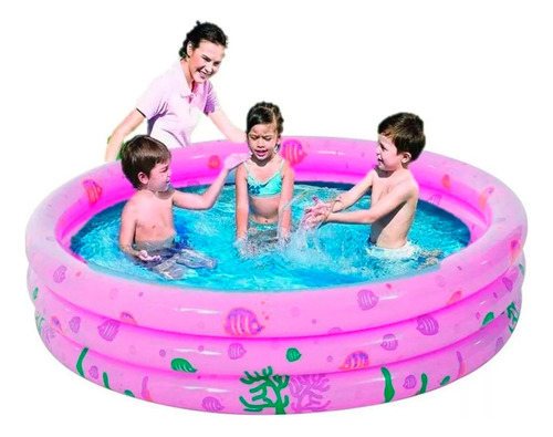 Piscina Inflable Plástico Bebe 3 Anillos 120 Cms Verano Color Multicolor