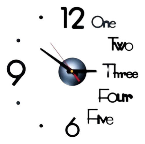 Reloj De Pared Con Espejo 3d, Diseño Moderno, Acrílico.