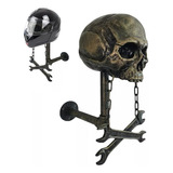 Soporte Para Casco De Moto Skull Montado En La Pared