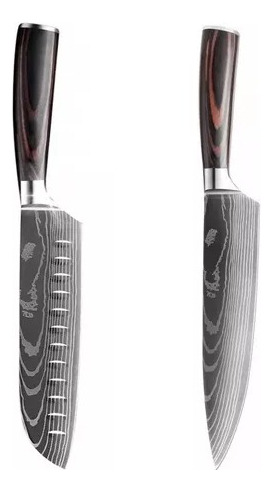 Set X 2 Cuchillo Acero Inox Cocina Chef Sakura Diseño