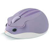 Mouse Inalámbrico De2.4g Silencioso Con Forma Hámster Purple