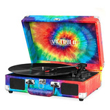 Victrola Vintage - Maleta Bluetooth De 3 Velocidades Tie Dye